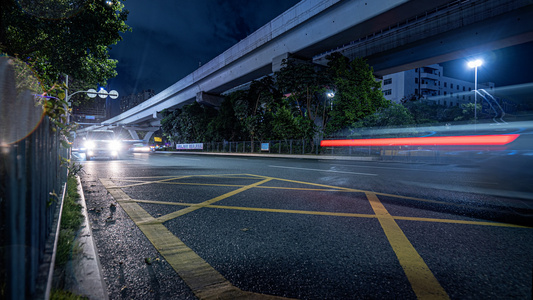 城市夜晚马路车流延时合集视频