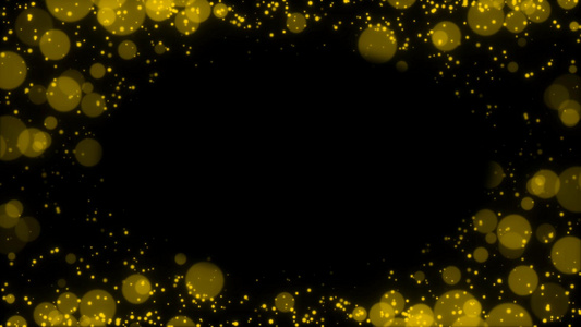 金色大型圆圈粒子边框视频