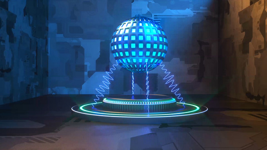3d酷炫科技球体动画视频