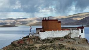 西藏羊湖风光8秒视频