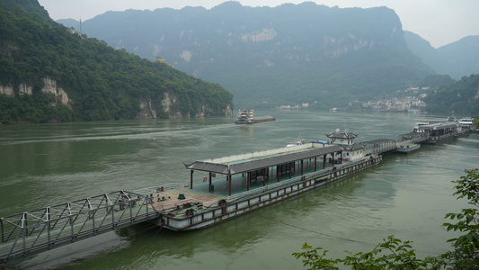 湖北宜昌三峡码头交通游船旅游4k素材视频
