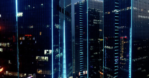 4K航拍赛博朋克风格的都市夜景44秒视频