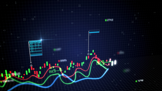 科技感股票股市K线图动画视频视频