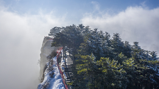 4K华山东峰延时风景视频