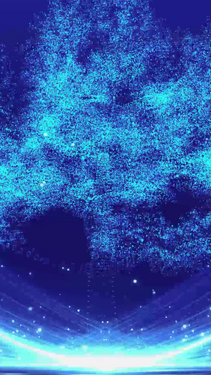 全息投影粒子大树舞台背景视频全息大树20秒视频