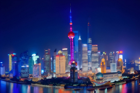 航拍上海城市夜景陆家嘴核心风光1视频