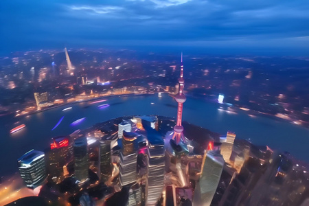 上海陆家嘴金融外滩夜景视频