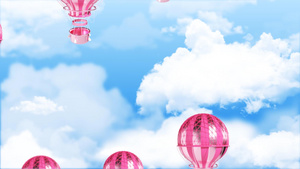 可爱卡通彩色气球升空背景视频20秒视频