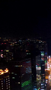 航拍贵州地标建筑贵阳双子塔夜景CBD视频