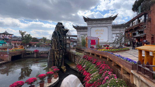 云南5A级旅游景区世界文化遗产丽江古城4k素材视频