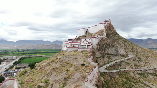 西藏日喀则地区江孜县旅游景点江孜古堡视频