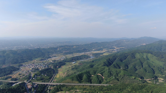 美丽乡村农业种植金黄稻田航拍视频视频