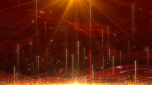 红色炫酷幕布粒子光线大气颁奖舞台背景 40秒视频