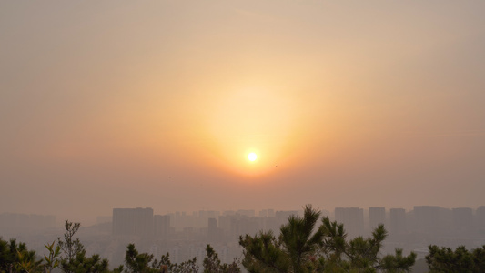 4k城市日出清晨视频