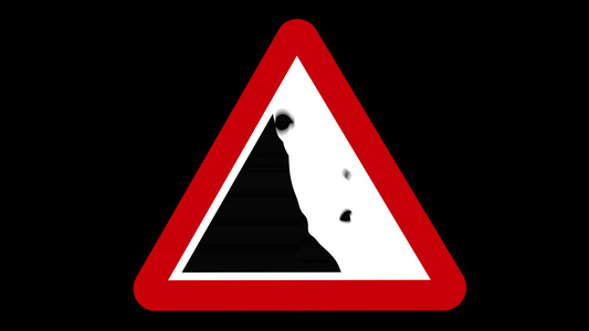 警告悬崖标志视频