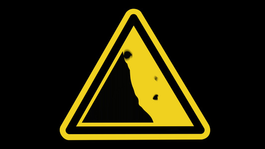 动动警示不稳定的悬崖标志视频