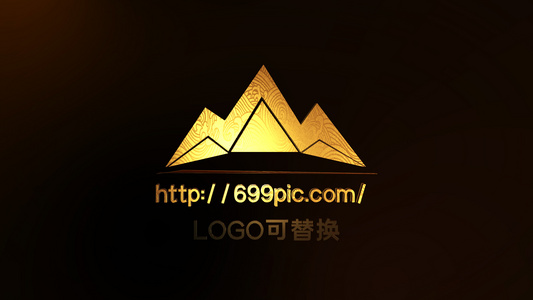 纯金LOGO标志演绎模板视频