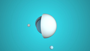 蓝色背景的白半球旋转三维动画绿绿宝石纹理球圆20秒视频