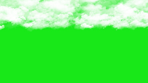 白云云层穿梭特效绿幕素材15秒视频
