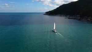 泰国帕岸岛的帆船42秒视频