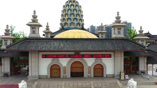 航拍5A景点淹城宝林禅寺视频视频