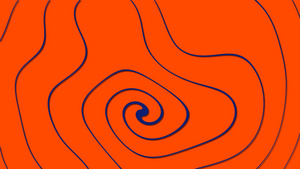 橙色背景的蓝色非正常形状螺旋21秒视频