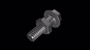 螺栓和螺母紧固螺母和螺栓金属灰色的动画螺栓是一个角度21秒视频