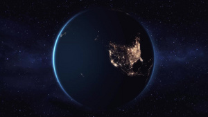 行星地球在黑色背景的外表上出现15秒视频