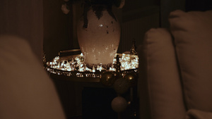 陶瓷厂花瓶周围的圣诞灯10秒视频