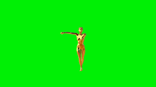 美丽的金金色女子萨尔萨舞绿屏视频