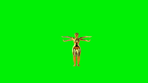 美丽的金金色女人的肚子舞催眠镜动作绿屏26秒视频