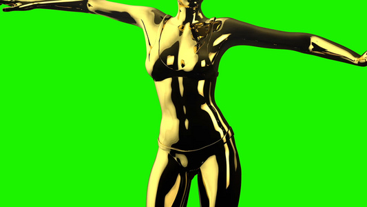 金金色女人的近身做腹部舞无缝环环绿屏铬视频