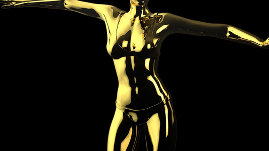 金金色女人的近身在腹部跳舞无缝环绕对着黑色视频