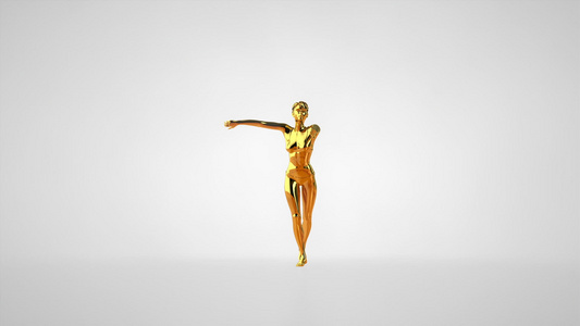 美丽的金色女子萨尔萨舞白色工作室视频