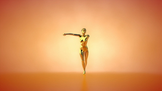 美丽的金色女子萨尔萨舞橙色工作室视频