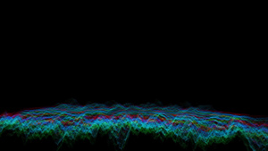 未来派抽象绿色红光粉色和深蓝色飞平移波形声音音频音乐21秒视频