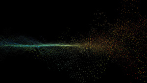 未来派抽象彩虹粒子螺旋波形维度球振荡可视化波技术数字21秒视频