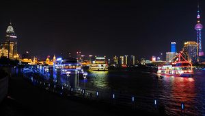 上海十六铺码头隔江相望陆家嘴延时4秒视频