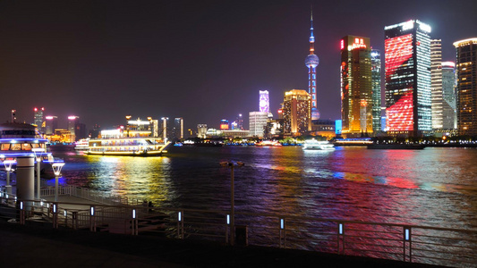 上海十六铺码头人流延时视频