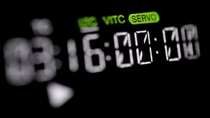 在专业vcr上运行的时间代码25秒视频