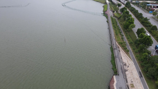 航拍湖南岳阳洞庭湖视频