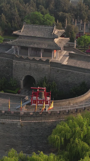航拍5A景点孔庙城墙门视频旅游目的地41秒视频