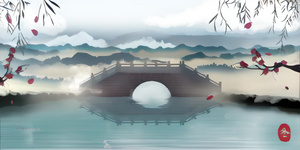 冬季杭州西湖桥4秒视频