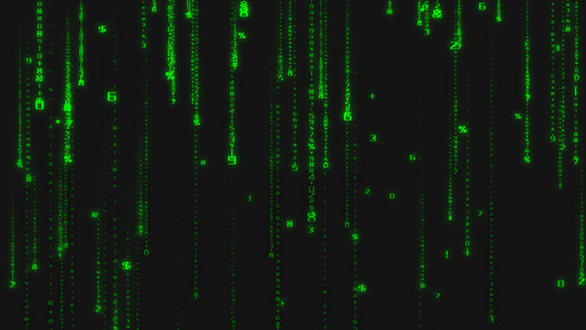 数字雨不断下落变化穿梭运动 视频