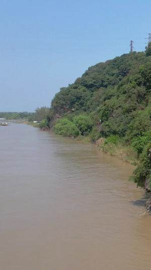 航拍5A长江采石矶文化生态旅游沿江栈道视频旅游目的地42秒视频