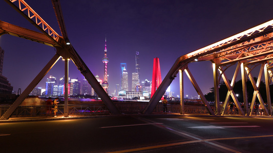 4K上海白渡桥延时视频