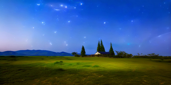 梦幻的夜空草原视频