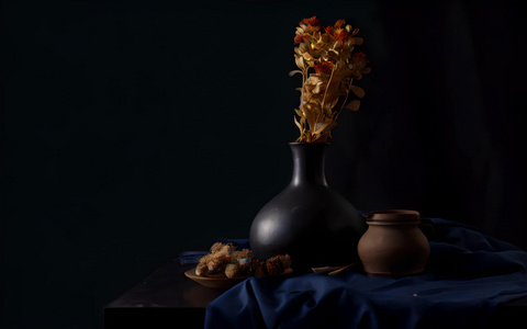 干花花瓶设计背景素材视频