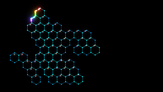 未来数字多边形六边形数据处理纳米技术智能图形功能强大视频