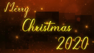 快乐的圣诞节背景用金色优雅的灯光文字10秒视频